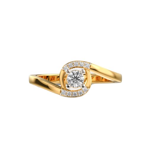Bague moissanite ronde en argent 925, un bijou de luxe fait main