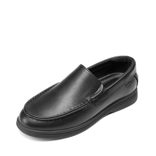 DREAM PAIRS Boys Dress Shoes Slip-On Loafers Casual Flat Shoes (Toddler/Little Kid/Big Kid) 13 Little Kid All Black