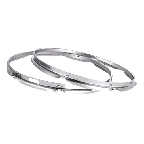 CoudarTitie Snare Drum Hoop Set, 14 in 8-Hole Metal Replacement Drum Rings, for Snare Drum Repair