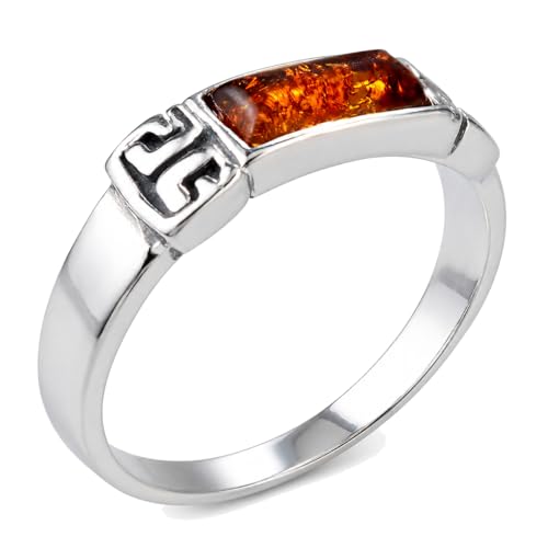 Bague en argent et ambre de la Baltique Petra | Éclat prestigieux