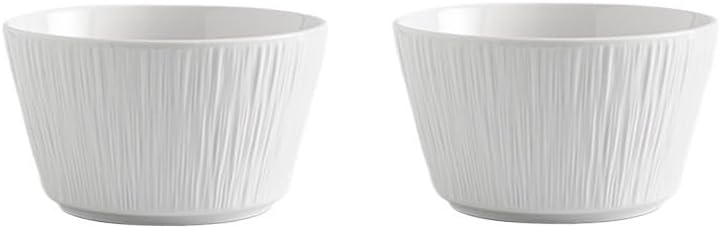 White Rock Pattern Rice Bowl Set - Small White Dinner & Soup Bowls for Home Dining, Perfect for Desserts, Snacks, and Everyday Use - Elegant Tableware Essentials