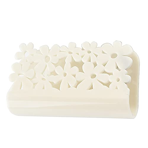Lot de 2 porte-éponges à ventouse pour évier - Égouttoir à vaisselle - En plastique - Blanc cassé