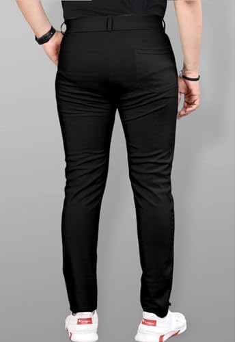 Image of NoseQueen Men's Slim Fit Cargo Trousers | Stretchable Formal Men Trousers | Stylish Slim Fit Trouser for Men | Polycotton Knitted Fabric Pant for Men's