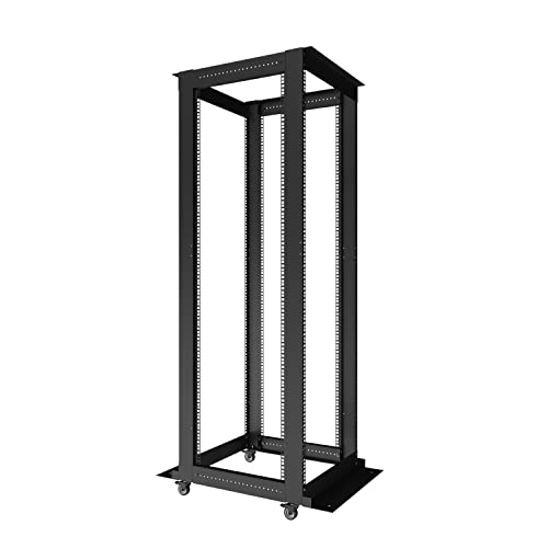4 Post Open Frame Rack 12U 4-Post Open Frame Server Rack, Adjustable ...