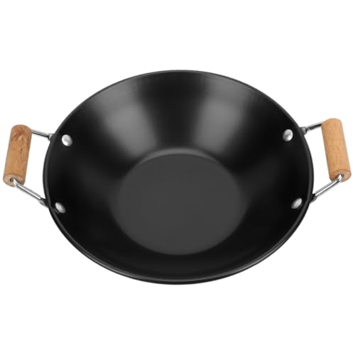 Warmhm Wok in Inossidabile Per Induzione Con Manici Laterali - Padella Antiaderente Per Cottura a Gas e Induzione - Dimensioni 28 x 8 Cm Ideale Per Shabu Shabu e Hot Pot Set Completo Per