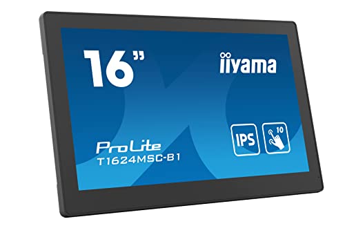 iiyama ProLite T1624MSC B1 Écran LED 15.6 écran tactile 1920 x 1080 Full HD IPS 450 cdm² 800:1 25 ms HDMI haut parleurs - vue 3