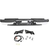 SOCKIR Chrome Rear Step Bumper Compatible with 1999-2006 Chevy Silverado GMC Sierra 1500 Steel with License Plate Light GM1103122 12496085 FLEET SIDE BED ONLY