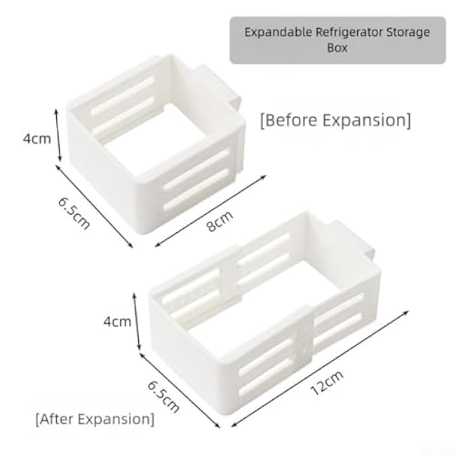 Retractable Drawer Organizer Set for Refrigerator Storage, 10 Pack Sliding Fridge Bins with Ventilation Holes Containers for Kitchen Organization