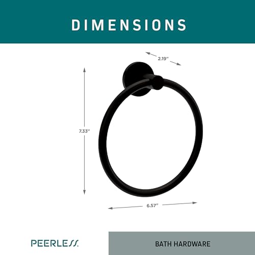 Anneau porte-serviette noir mat Peerless Précepte pour routine matinale