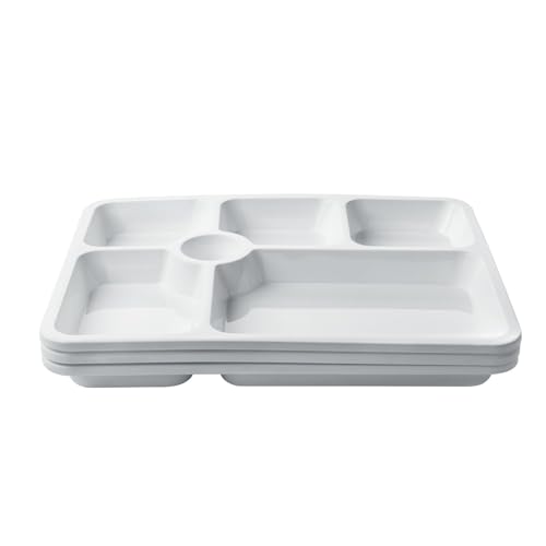 Signoraware New Stack Thali 5 in 1 for Canteens, Hospitals and Midday lunch platters, Set of 3, Whit
