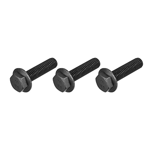 Image of METALLIXITY Flanged Hex Head Bolts (M12x45mm) 3pcs, Hexagon Serrated Flange Bolt Fully Thread Screw - for House Construction Hardware Fasteners