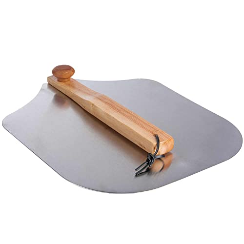 Professionele pizzaschep XXL, Aluminium pizzaschep broodschep ruimtebesparend premium model houten steel, vierkante broodschep must-have accessoire voor pizzabakkers (Roterende handgreep) - Image 3