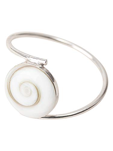 Bague avec coquille de mer sainte naturelle et argent, le cadeau idéal