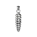 COPPERTIST.WU Rattlesnake Tail Pendant for Necklace, Fidget Jewelry Brass Crafts Rattle Gift for Women Men Snake Lovers (Polished White Bronze)