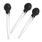 MUSISALY 3Pcs Large Plastic Pipette Dropper with Scale for Baking Liquid Measuring and Oil Transfer in Kitchen Cooking, Black Grey Liquid Measuring Tool Set for Precise Fluid Handling
