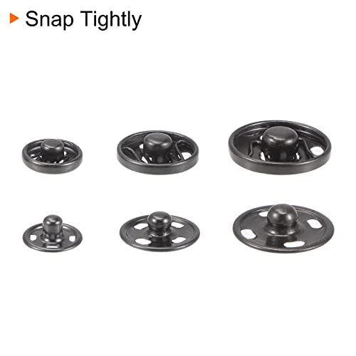 Uxcell Sew-On Snap Buttons, 180 Sets 3 Size Copper Metal Snap Fasteners Press Studs Buttons With Storage Box For Sewing Clothing Diy, Golden Silvery Grey Bronze (9Mm, 12Mm, 15Mm) #TOP4