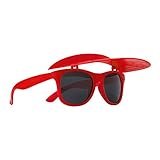 2-in-1 Sunglasses with Foldable Visor - Stylish Sports Sun Visor UV400 Protection - Perfect for Outdoor Activities and Everyday Wear - Red