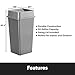 SunSierra [Grey] 50 Gallon Square Commercial Garbage Can & Swing Lid, Indoor/Outdoor Industrial Trash Can, Heavy-Duty Garbage Bin for Commercial Facilities/Warehouse/Restaurant