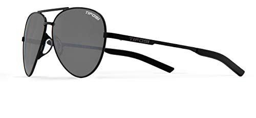 Tifosi Optics Shwae Aviator Sunglasses (Satin Black, Smoke)