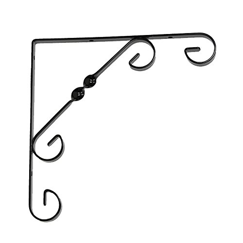 Black Decorative Metal Shelf Bracket Support Ornamental 200 x 200mm