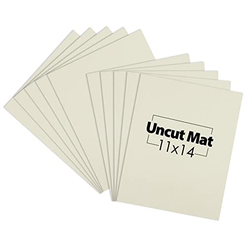 Mat Board Center 11x14 Uncut Photo Mat Boards, 10 Pack Light Gray Matboards