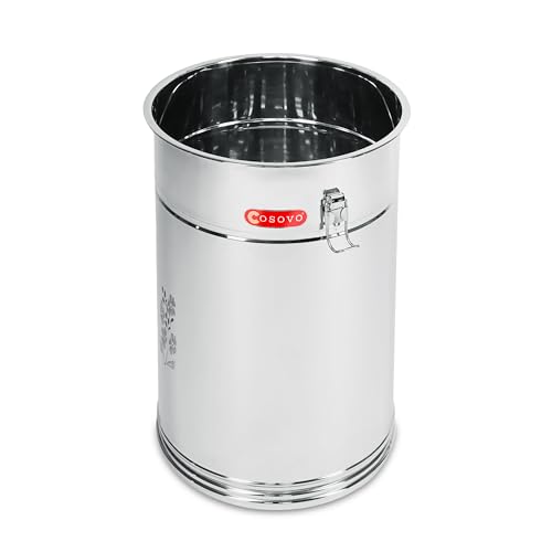 Image of COSOVO Steel Rice Storage Container | Steel Storage Box Drum | Grocery Container for Kitchen | Kothi | Dibba | Storage Box /Drum (15KG /20L)