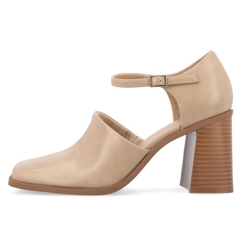 YDN Women Ankle Strap Pumps Buckle D’Orsay Chunky High Heels Square Toe Shoes Party Dating Prom Size 4-16 US2