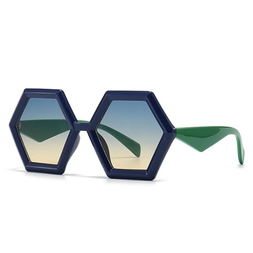 Lunettes de soleil rétro polygonales tendance verres dégradés