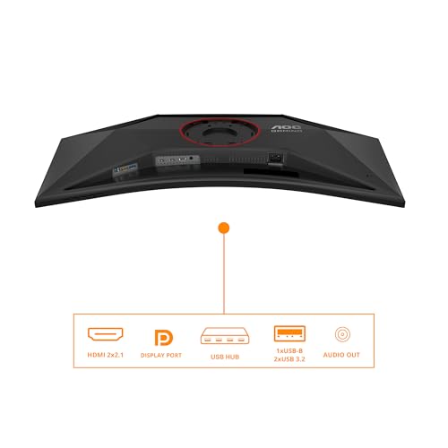 Image of AOC Gaming CU34G4Z - 34 inch WQHD Curved Monitor, 240 Hz, FreeSync Prem., HDR400 (3440 x 1440, 1ms GtG, 2X HDMI 2.1, 1x DisplayPort 1.4, USB Hub) Black-Red