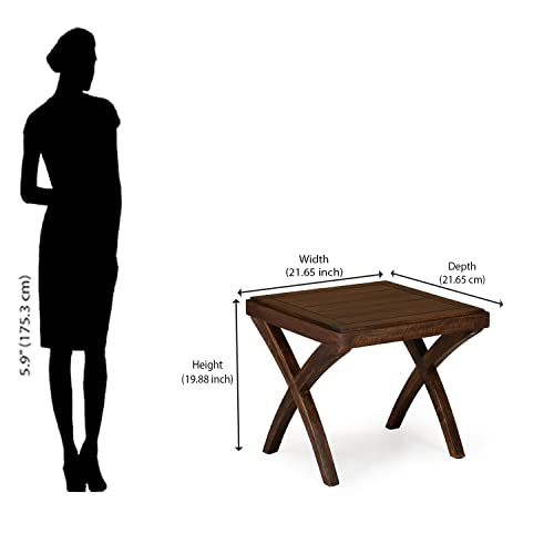 Image of Nilkamal Karla Solid Wood Side Table (Sun Walnut)
