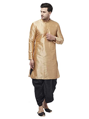 Image of VASTRAMAY Men's Silk Blend Printed Kurta And Dhoti Set Vasmk001Ndtmother