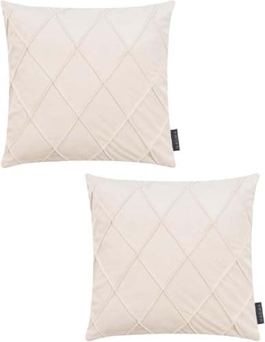 MAGMA 2er Set Nobless samtweiche Kissenbezüge Kissenhülle Sofakissen Rautenmuster auf Vorderseite | Rückseite einfarbig | ca. 40 x 40 cm MAGMA 2er Set Nobless samtweiche Kissenbezüge Kissenhülle Sofakissen Rautenmuster auf Vorderseite | Rückseite einfarbig | ca. 40 x 40 cm