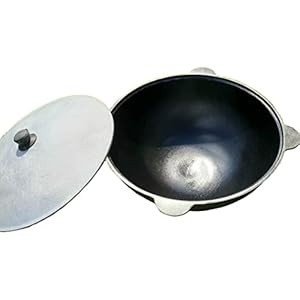 Cast Iron Uzbek Traditional Kazan Cauldron 22L Qozon Qazan Caldero Kadai Pilaf Plov Lagman Shorpa