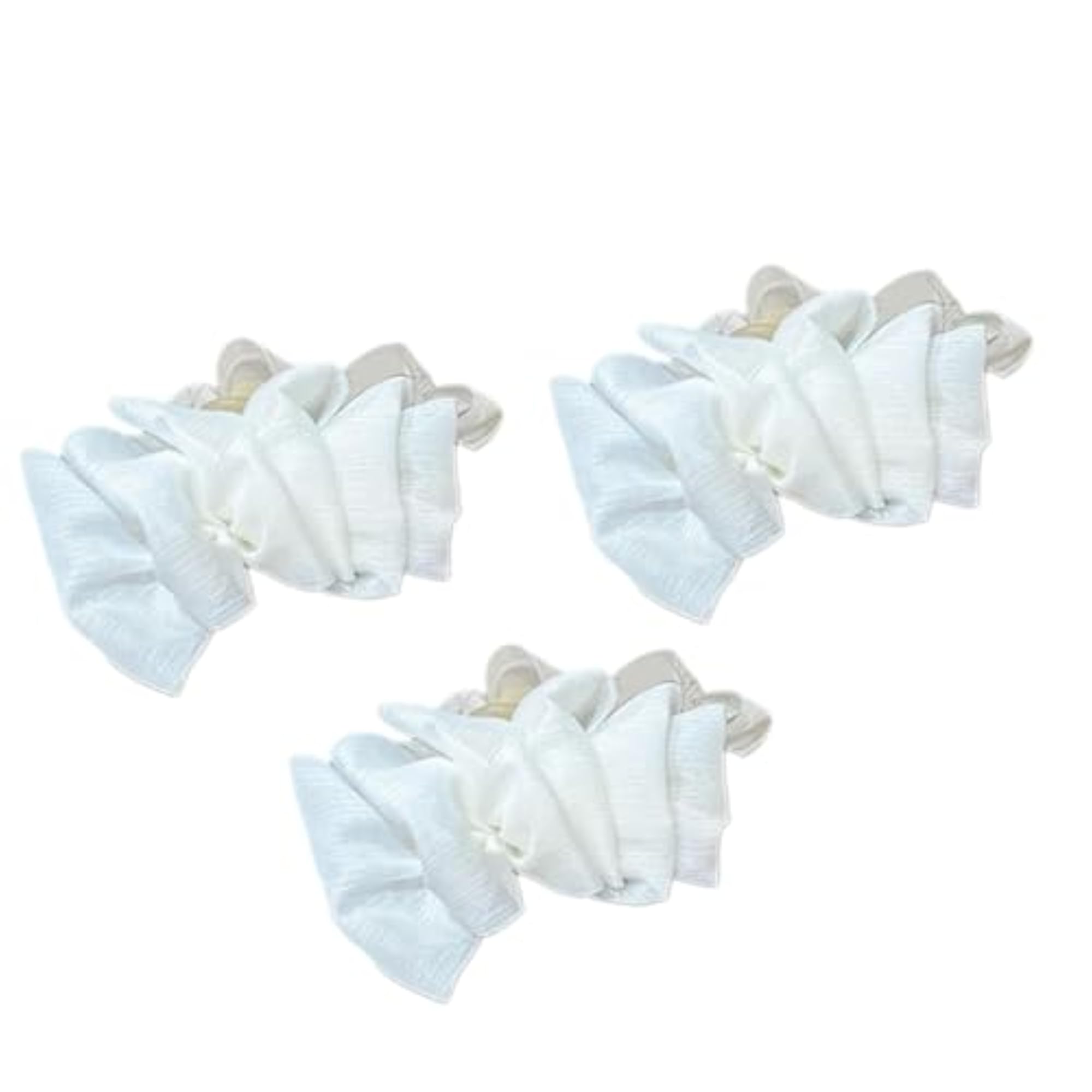 3Pcs Beige Bow Hair Claw Clip Set, Fashion Accessories
