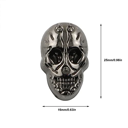 E-Outstanding 6Pcs Punk Skull Rapid Studs Decorative Rivet Leather Craft Bag Belt Garment Hat Shoes Decor Diy, Gun Black #TOP3