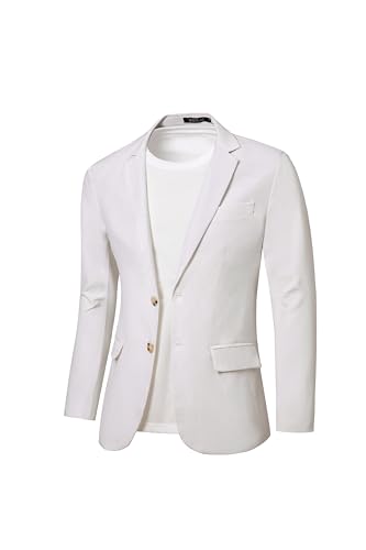 WZIKAI Men's Casual Linen Blazer Slim Fit Two Button Lightweight Suit Jacket