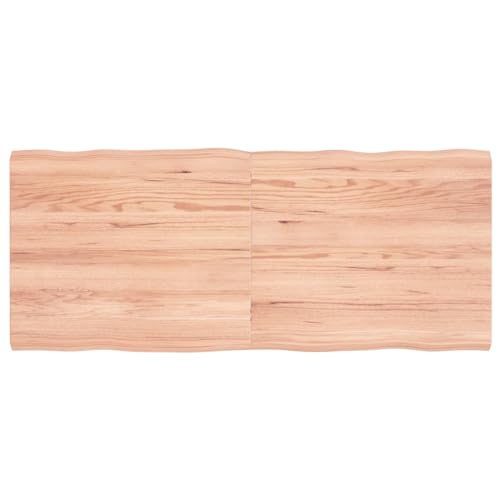 LAPOOH Tablero de mesa marrón claro, 140 x 60 x 4 cm, madera maciza tratada, borde vivo, tablero de mesa, mesa de repuesto, muebles de interior para el hogar (SPU: 363966)