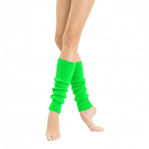 Image of v28 Women Warm Leg Warmers 80s Retro Party Costume Knit Ballet Neon Long Socks