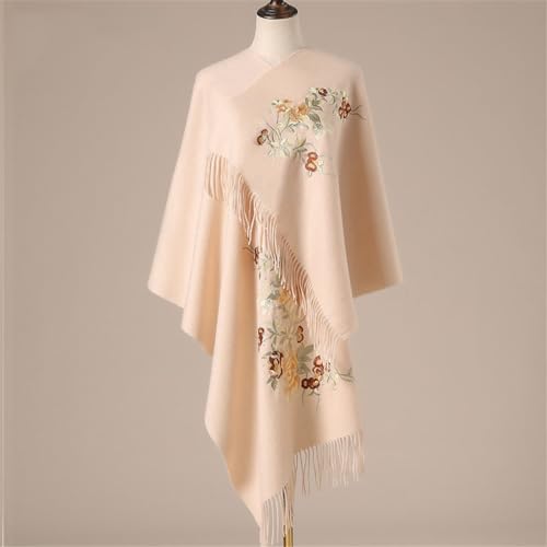 DFHBFG Embroidered Wool Shawl Woman Sends Mother Cashmere Air Conditioning Room Scarf Outside2