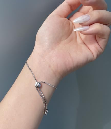 Image of Polar Light Signature Canadian Diamond Charm Bracelet in .925 Sterling Silver - Choice of Rolo or Paperclip Style Chain