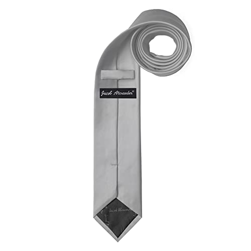 Image of Jacob Alexander Men's Slim Width 2.75 inch Solid Color Tie