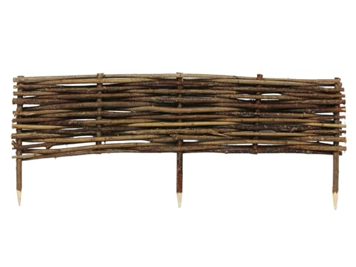 Bordure de Parterre de 100x30 cm – Clôture en Bois – Clôture en noisetier à enfoncer dans Le Sol – Palissade pour séparer Les chemins de parterres de Fleurs et Les parterres de Jardin