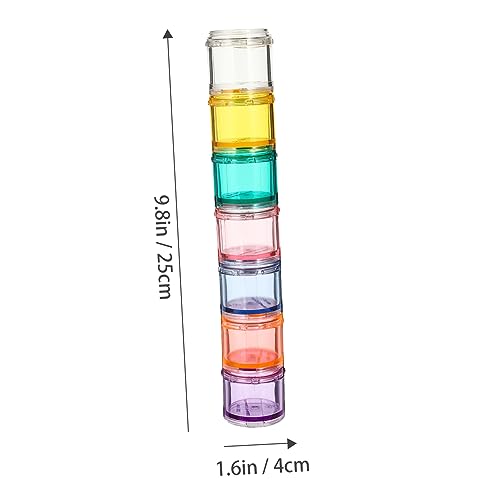 EXAOMBLE Pillendose Für Medikamente Abnehmbarer Organizer Mit Sieben Fächern Tragbare Tablettenbox Für Unterwegs Für Vitamine Und Fischöl Zufälliger Stil