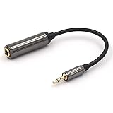 VCE Câble Adaptateur Jack Stéréo Audio Doré Rallonge Jack Audio 3.5 mm mâle vers 6.35 mm Femelle 20cm