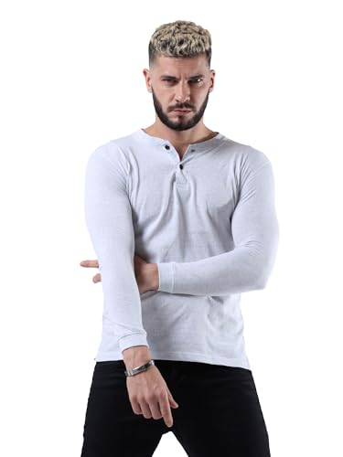 Image of fanideaz Mens Premium High Neck Henley T Shirts for Men Branded Full Sleeve Shirt for Men in Pure Cotton Casual & Formal Wear