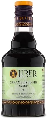 Liber & Co. Caramelized Fig Syrup - Made with California Mission & Calimyrna Figs - Perfect for Old Fashioneds, Manhattans & Aged Spirit Cocktails - Makes 25 Drinks - Craft Cocktail Mixer (12.7 oz)