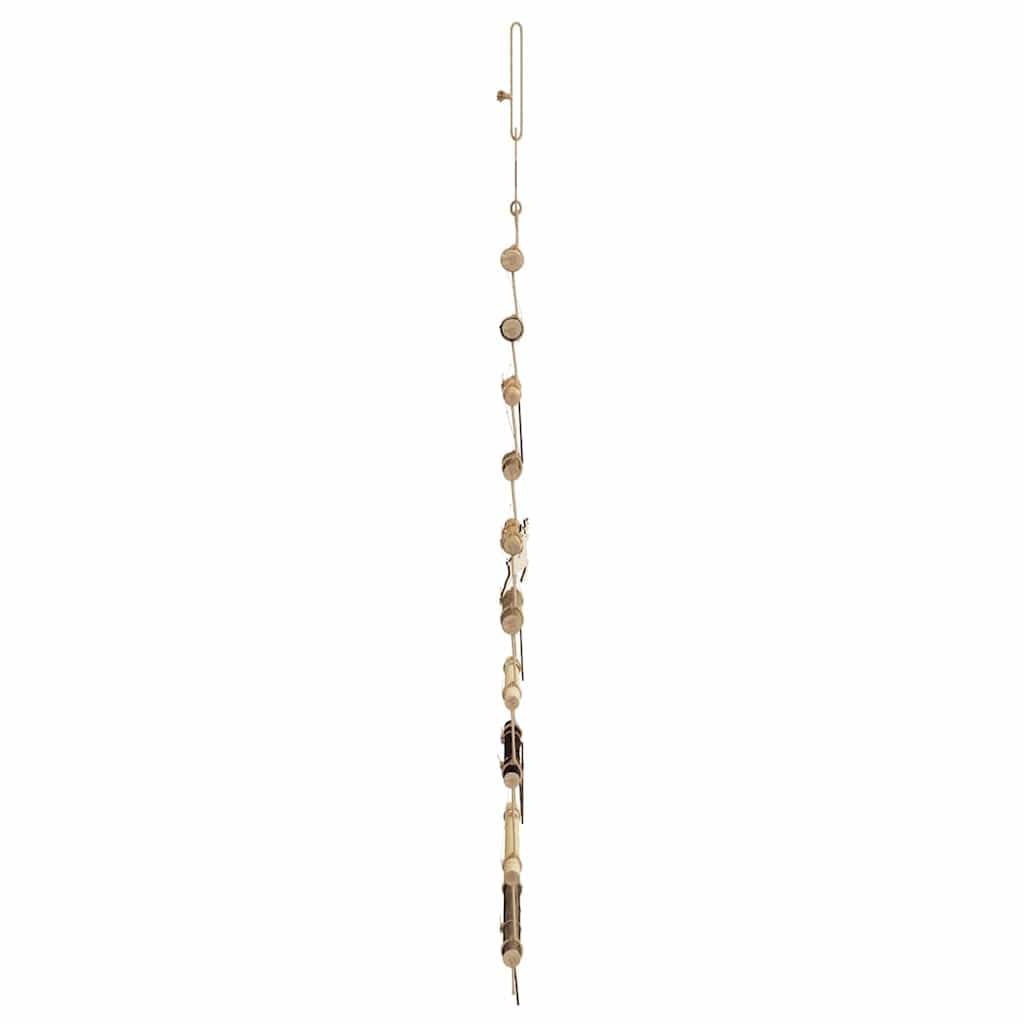 Wisząca choinka, 90 cm, lite drewno jesionowe, naturalne, z 30 diodami LED o ciepłej białej barwie, zasilana przez USB, do użytku wewnątrz i na zewnątrz