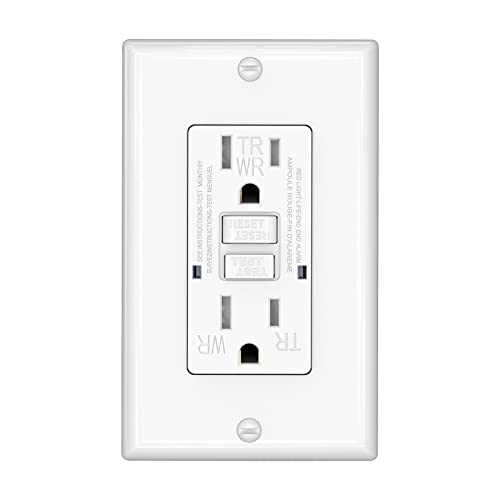 Omeenet 15 Amp Gfci Outlet, Tamper Resistant, Weather Resistant, Self Test Gfi Receptacle, 15A Ground Fault Circuit Interrupter Outlet For Indoor Or Outdoor Use, Ul Listed, White(1 Pack) #TOP10