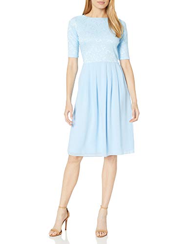 Jada Modest Lace Dress or Bridesmaid Dress in Light Blue - XXL, Modest Semi-Formal or Prom Dress in Sky Blue