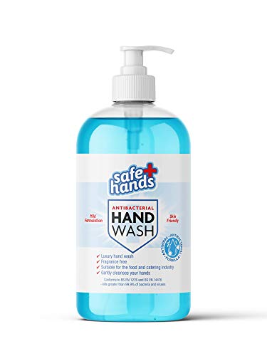 Safe Hands | Hand Wash Liquid Soap | Unfragranced | 500ml | Antibacterial & Antiviral | Anti Bac | Gentle & Kind to Skin | Tested & Certified | Kills >99.99% of Bacteria & Viruses | Anti Bac | Refill